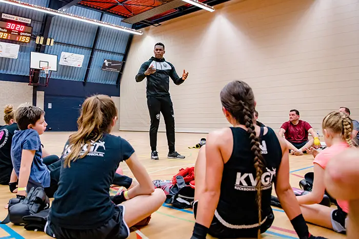 Evenementen fotografie voor Kickbox clinic in sporthal Waalwijk